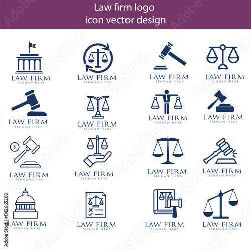 law logo collection with creative element premium vector template