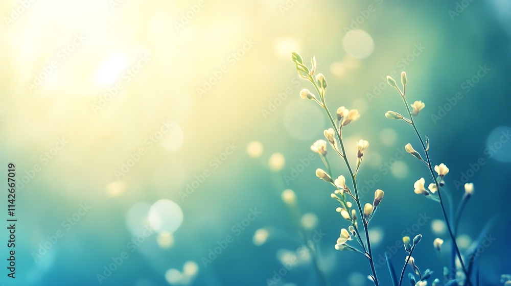 Obraz premium Delicate White Flowers Basking In Sunlight