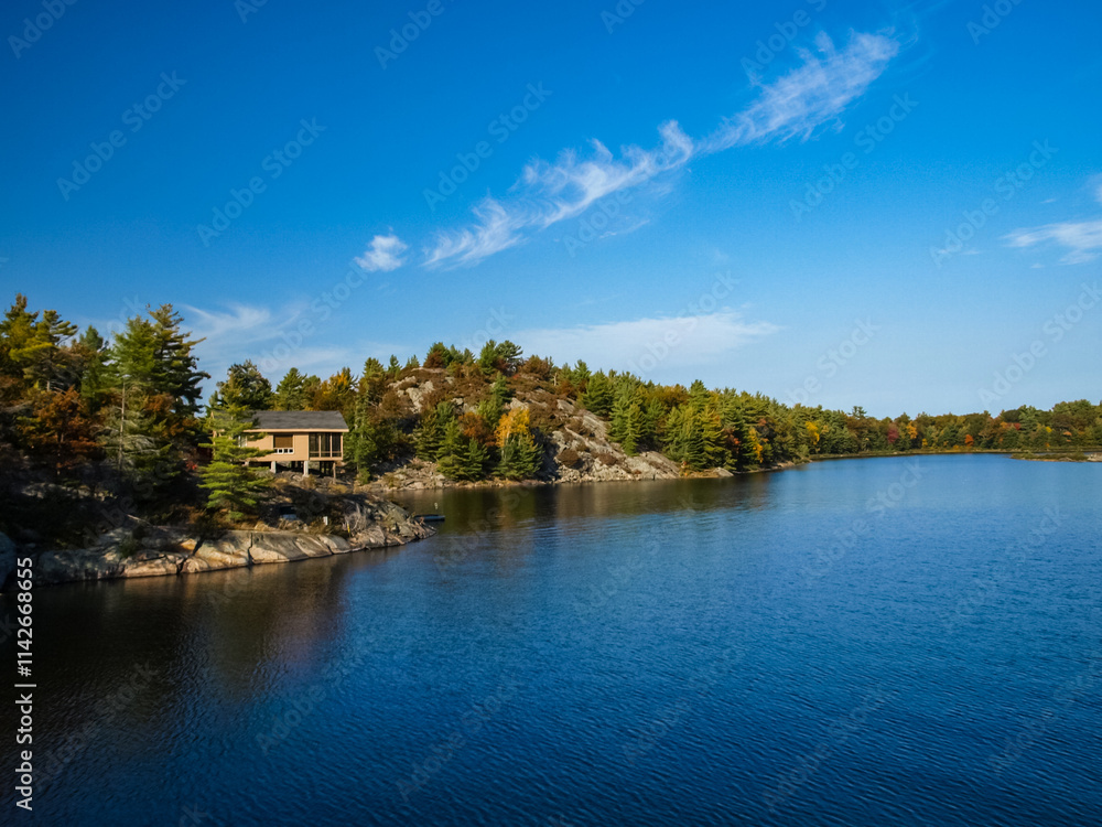Autumn on the shore of Lake Huron, a beautiful autumn landscape Autumn on the shore of Lake Huron, a beautiful autumn landscape