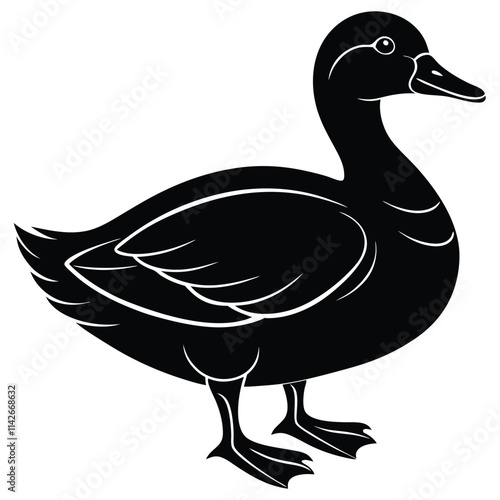 Duck silhouette vector illustration, Duck silhouette vector, Duck silhouette, EPS File