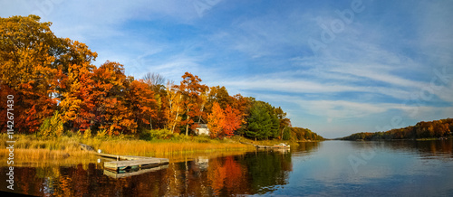 Autumn on the shore of Lake Huron, a beautiful autumn landscape photo