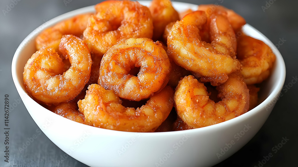 Delicious Crispy Fried Shrimp in a Bowl - Food Photography Delicious Crispy Fried Shrimp in a Bowl - Food Photography