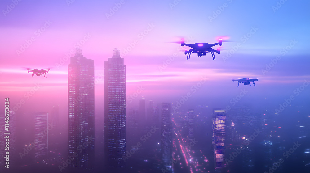 A futuristic cityscape featuring sleek skyscrapers, flying vehicles, and advanced technology, showcasing a vision of a modern, high-tech urban environment where innovation and progress shape the futur A futuristic cityscape featuring sleek skyscrapers, flying vehicles, and advanced technology, showcasing a vision of a modern, high-tech urban environment where innovation and progress shape the futur