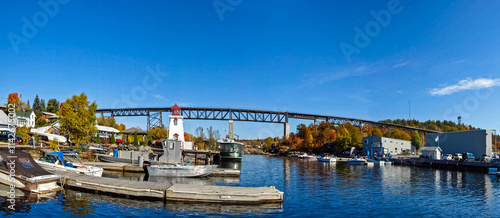 Tableau sur toile Part of the bridge on Lake Huron.