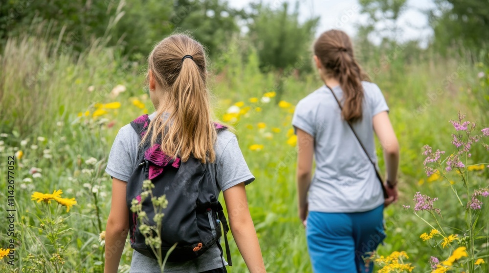 Fototapeta premium Nature walks provide relaxation and learning opportunities.