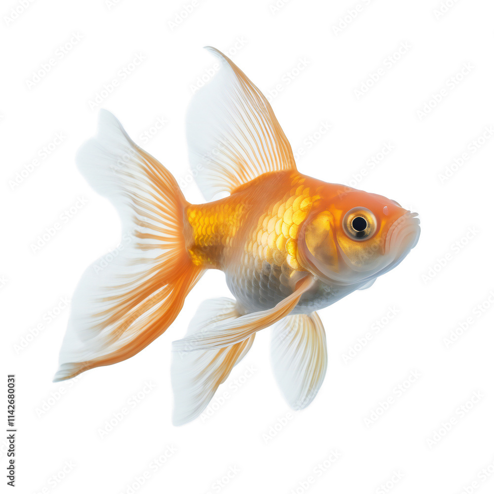 Goldfish with flowing fins Goldfish with flowing fins