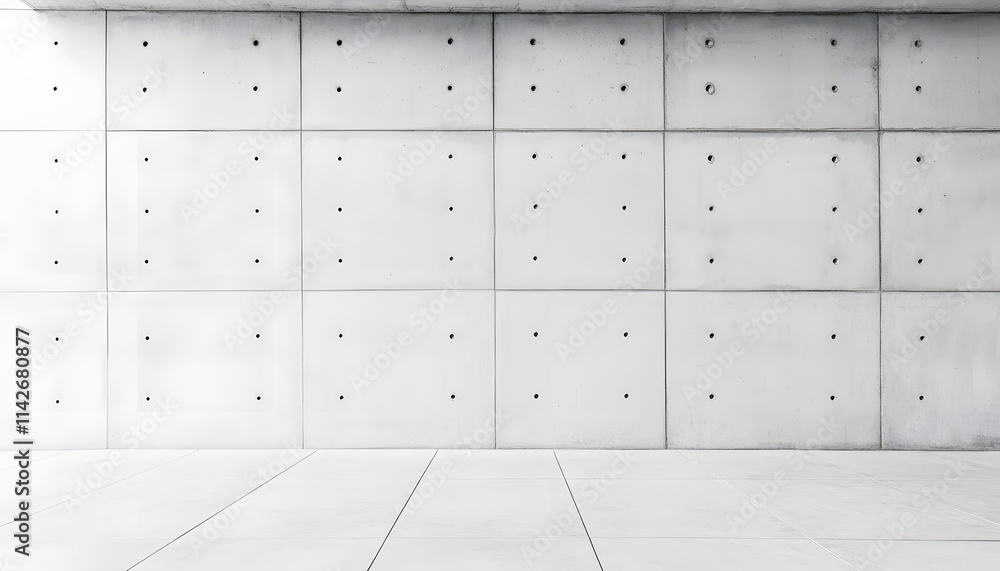 White Concrete Wall and Floor Interior Design
