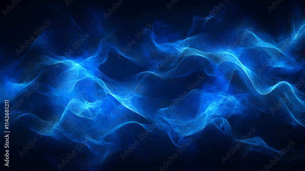 Fototapeta premium Abstract Blue Waves Digital Art Design