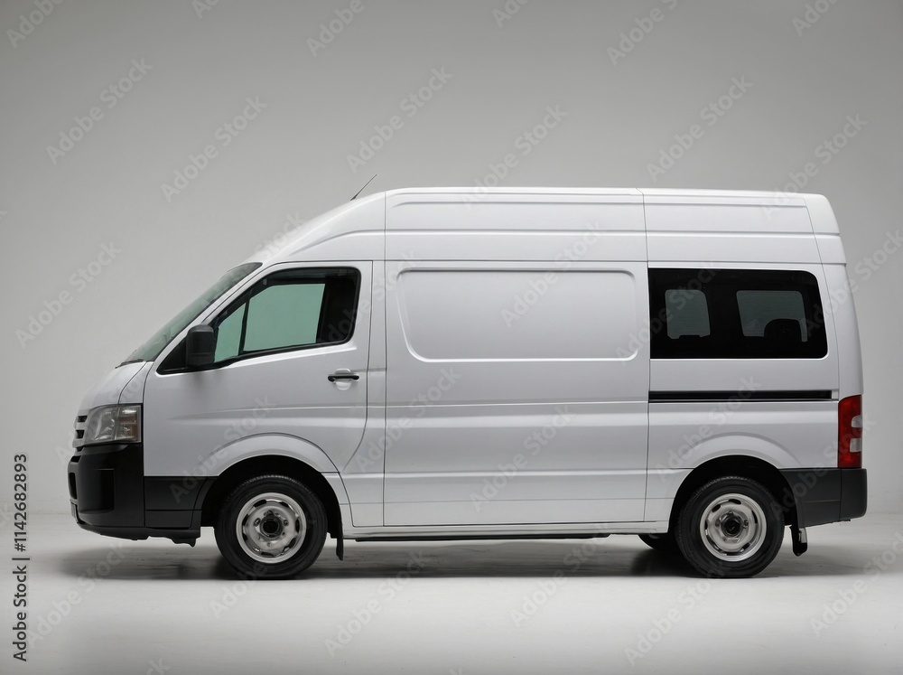 A side-profile image of a van A side-profile image of a van