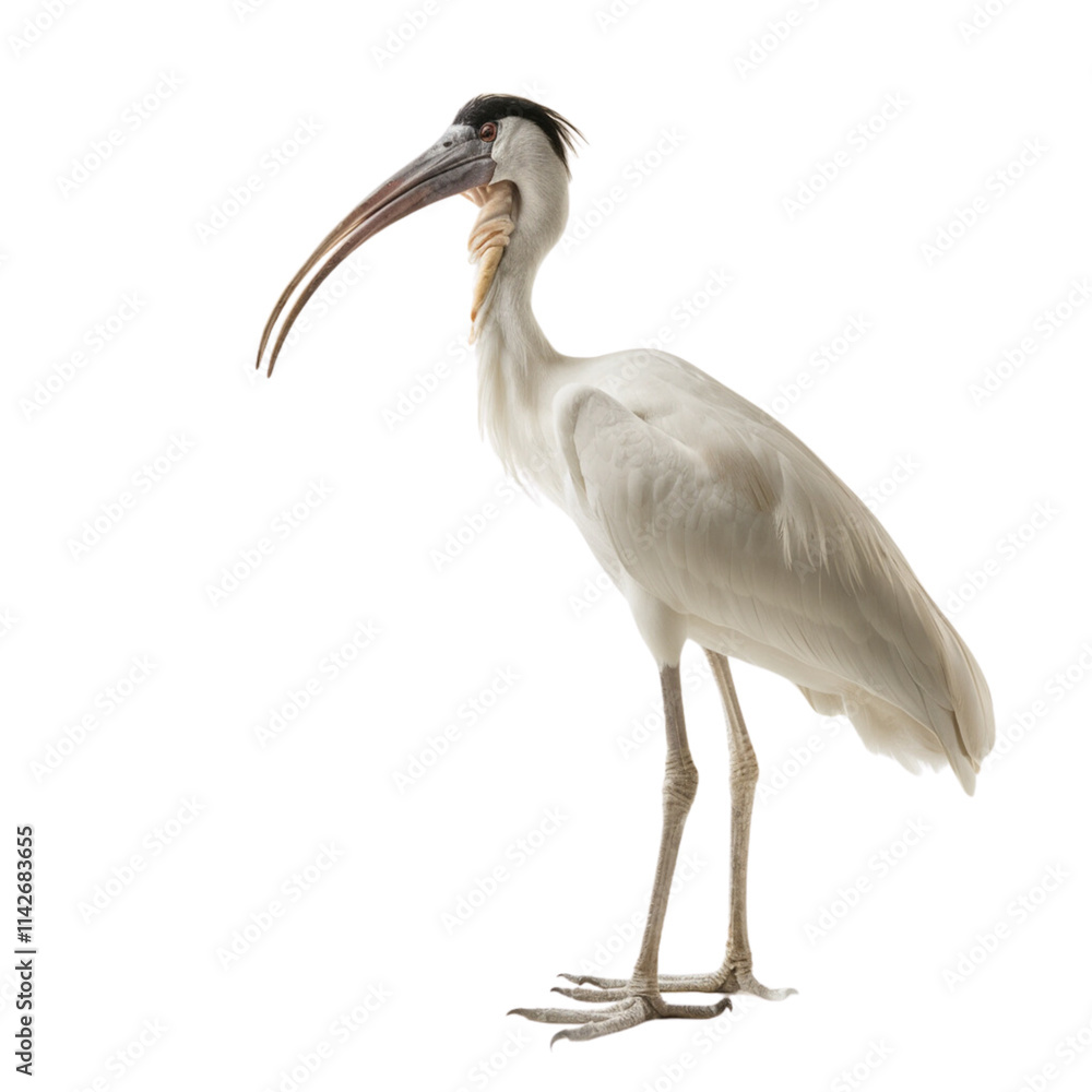 Obraz premium African Spoonbill Portrait: A striking portrait of an African Spoonbill, a majestic bird known for its unique beak. The image showcases the bird's distinctive features, including its long.