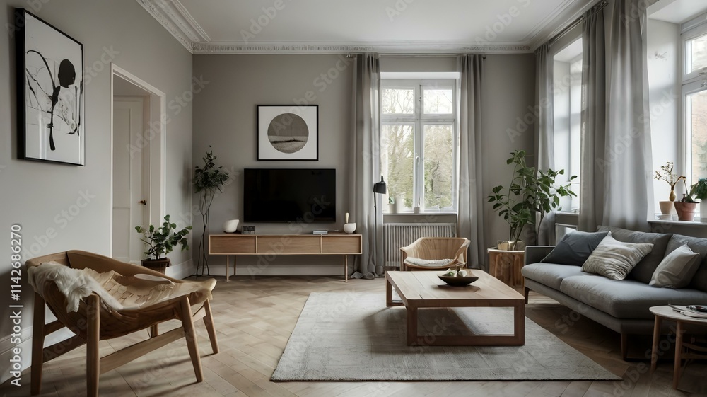 Fototapeta premium scandinavian interior design of modern room