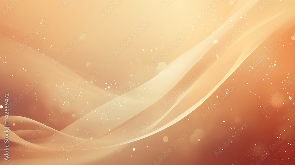 Abstract Orange Background With Flowing Lines And Glimmering Lights Abstract Orange Background With Flowing Lines And Glimmering Lights