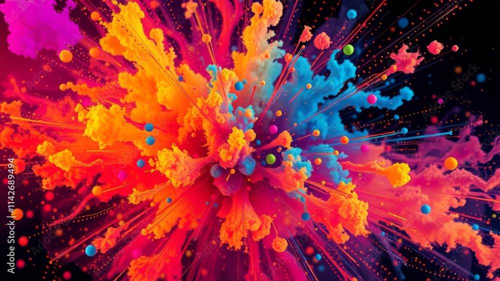 Abstract Color Explosion Modern Art Background - Dynamic & Bright Abstract Color Explosion Modern Art Background - Dynamic & Bright