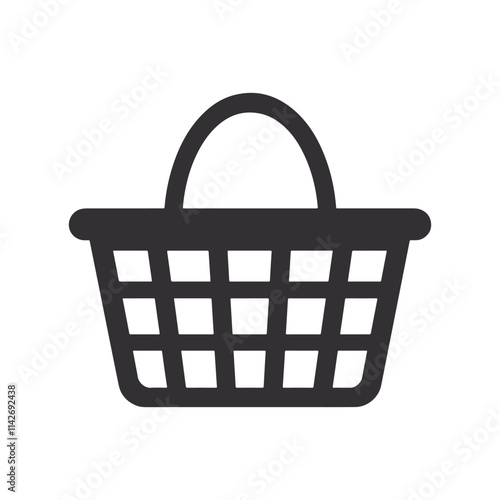 Shopping basket icon silhouette vector illustration