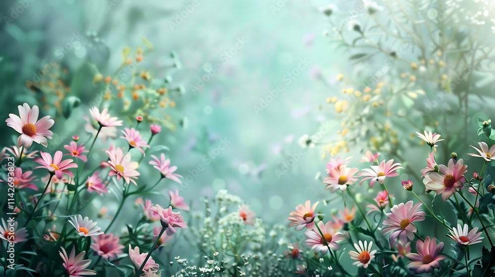 Beautiful cosmos flowers in the garden with sun light and bokeh Beautiful cosmos flowers in the garden with sun light and bokeh