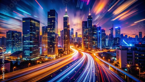 Long Exposure Podcast Background: Abstract Light Trails & City Nightscape