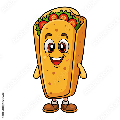 Cartoon enchilada character vector art illustration