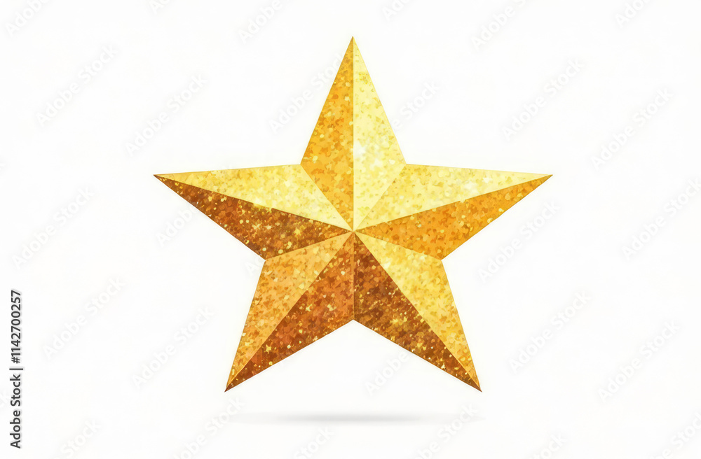 Obraz premium Golden star, isolate on white background.