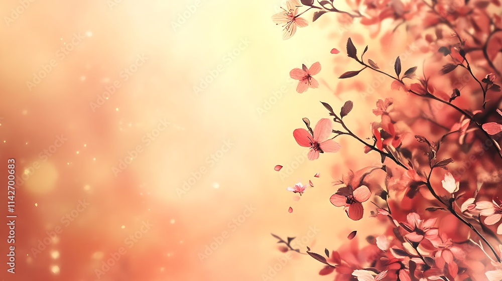 Delicate Pink Blossoms on Branches in Soft Light Delicate Pink Blossoms on Branches in Soft Light