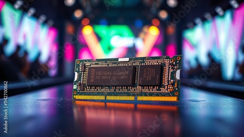 DDR SDRAM Computer RAM Chip High-Resolution Realistic Photo photo