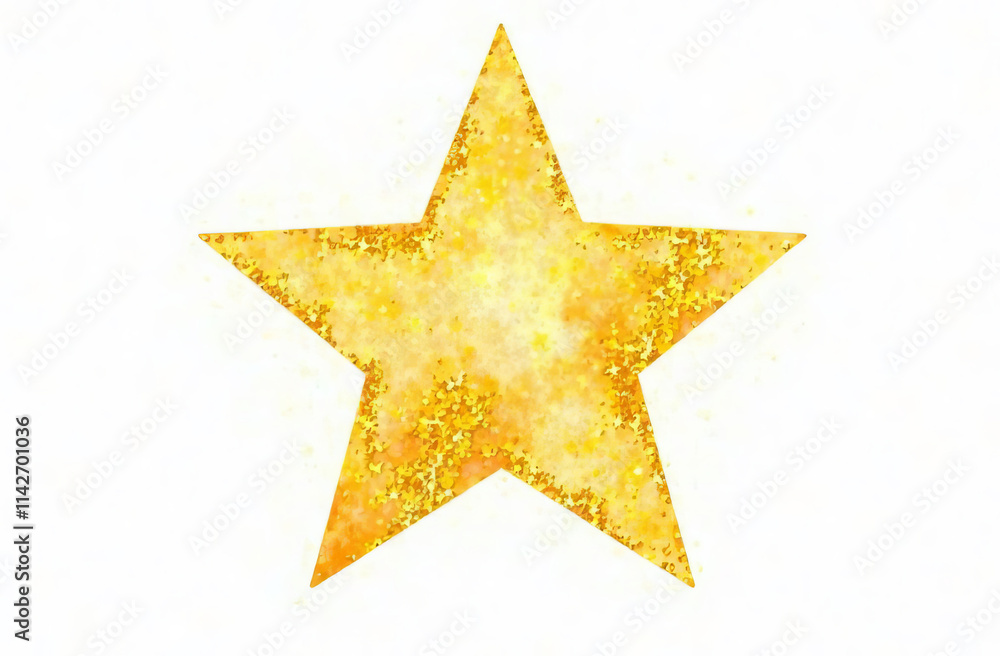 Golden star, isolate on white background. Golden star, isolate on white background.