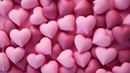 A Romantic Pile of Pink and Rose Hearts for Valentine's Day