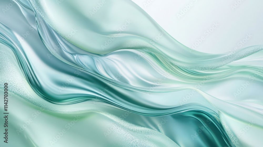Abstract Teal Waves Flowing Smoothly Across Abstract Teal Waves Flowing Smoothly Across