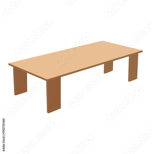 wooden table isolated on white
