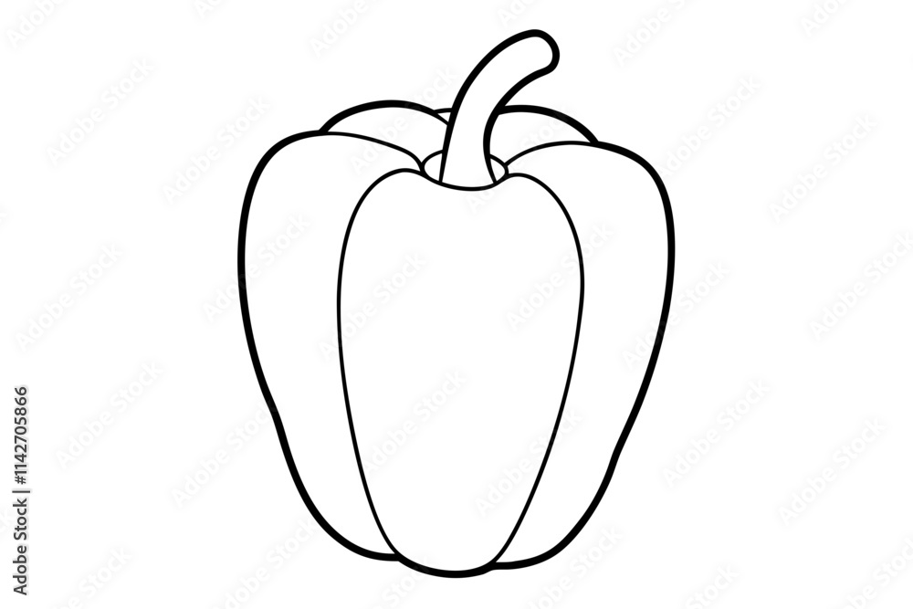 bell-pepper-line-art-vector-illustration-isolated. bell-pepper-line-art-vector-illustration-isolated.