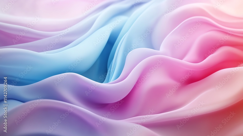 Flowing fabric in soft pink and blue tones, creating a dreamy effect. Flowing fabric in soft pink and blue tones, creating a dreamy effect.