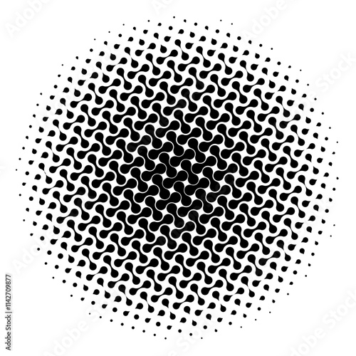 metaball pattern showcasing intricate interlocking shapes in black and white design