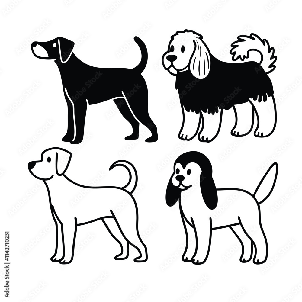 cute Dog silhouette vector design cute Dog silhouette vector design