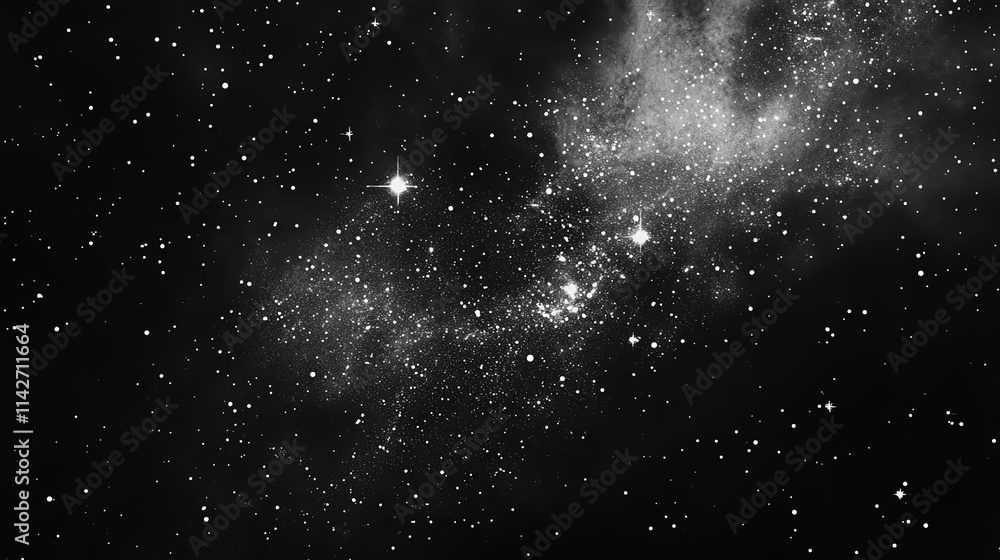 Stunning view of galaxy with stars and cosmic dust in space. Stunning view of galaxy with stars and cosmic dust in space.