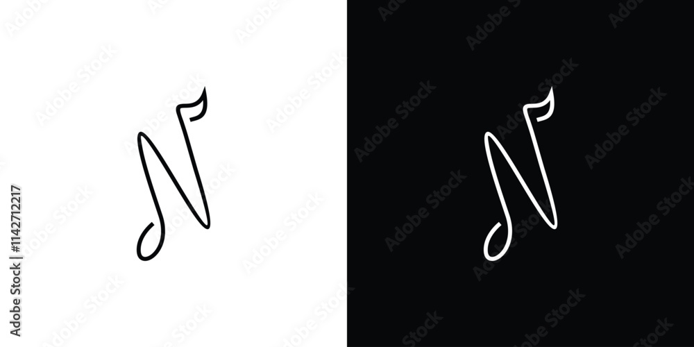 Unique and elegant N initials music logo design Unique and elegant N initials music logo design