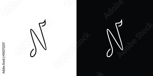 Unique and elegant N initials music logo design