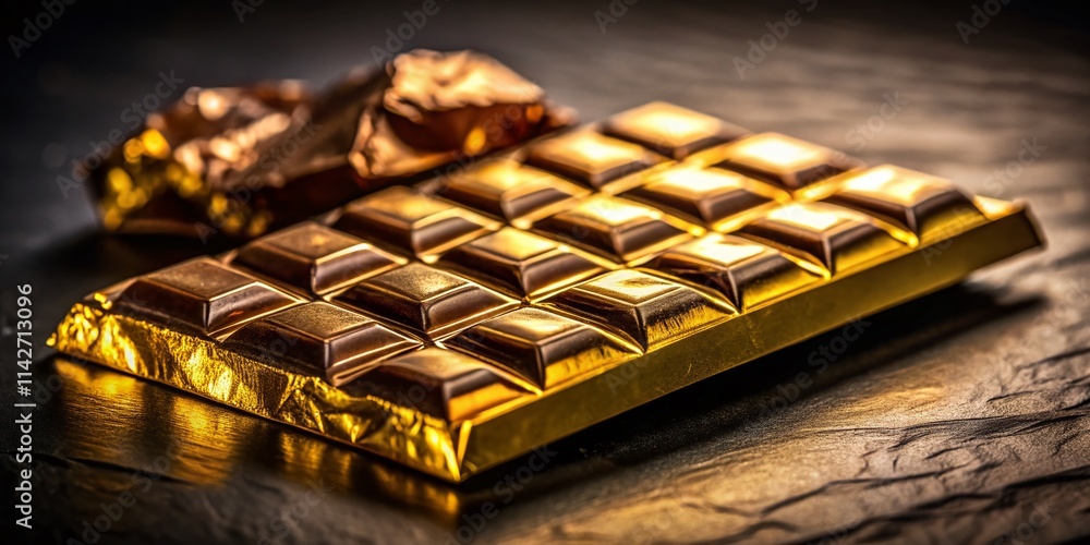 Luxurious Chocolate Night Photography: Golden Wrapper, Dark Background, Delicious Dessert, Sweet Treat, Gourmet Candy, Night Scene, Chocolate Bar, Confectionery, Food Photography, Luxurious Chocolate Night Photography: Golden Wrapper, Dark Background, Delicious Dessert, Sweet Treat, Gourmet Candy, Night Scene, Chocolate Bar, Confectionery, Food Photography,