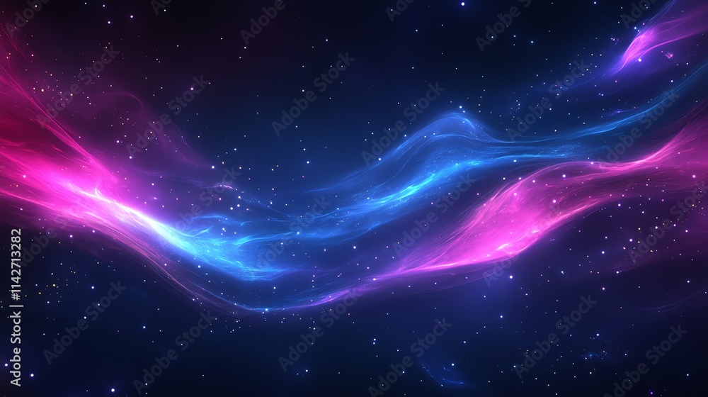 Obraz premium Vibrant abstract space background with swirling colors and stars.