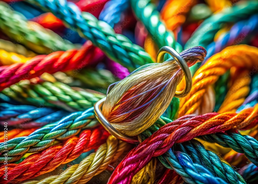 Macro Fishing Line Tangle Photography: Close-Up Images of Knotted Fishing Lines, Snagged Hooks, and Fishing Gear Chaos Macro Fishing Line Tangle Photography: Close-Up Images of Knotted Fishing Lines, Snagged Hooks, and Fishing Gear Chaos