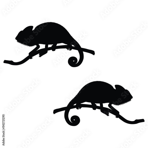 Chameleon Silhouette, Chameleon Vector Silhouette, Chameleon cartoon Silhouette, Chameleon illustration, Chameleon icon Silhouette, Chameleon Silhouette illustration