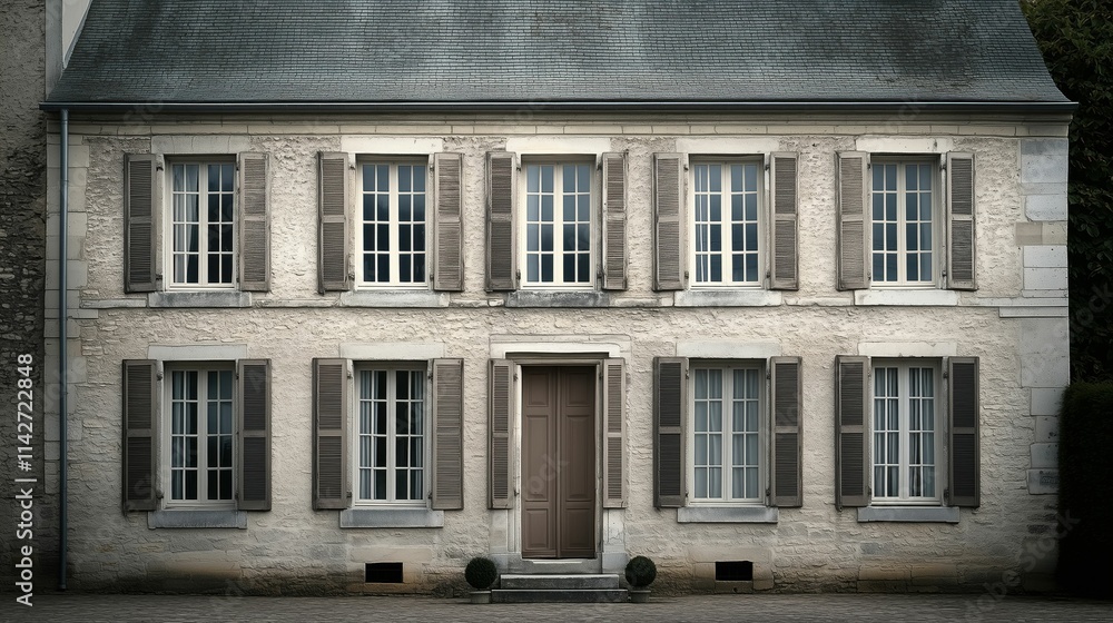 Charming two story normandy french house stone exterior Charming two story normandy french house stone exterior