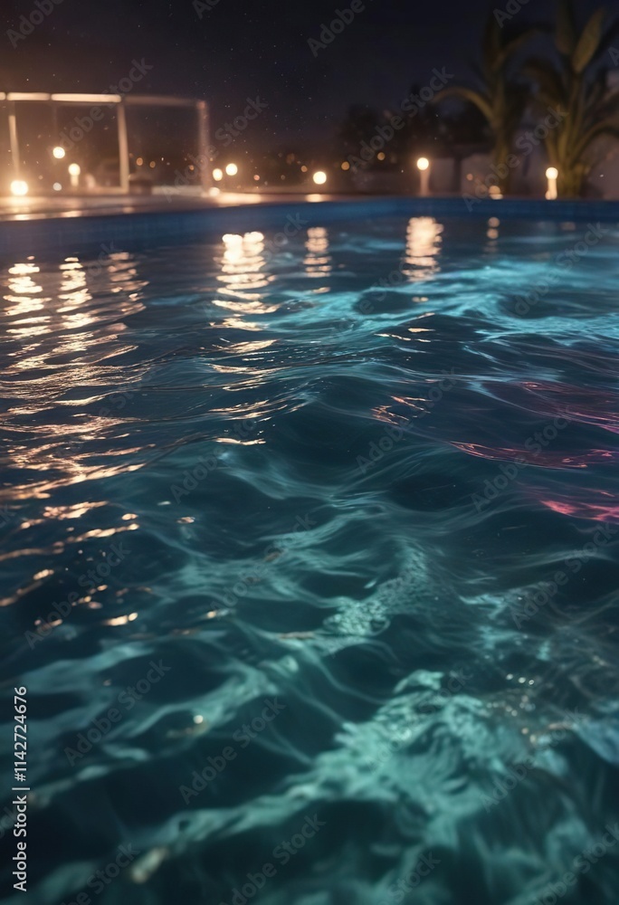 Vibrant waves of light dancing on the surface of a pool, vibrant, light, pattern, dancing Vibrant waves of light dancing on the surface of a pool, vibrant, light, pattern, dancing