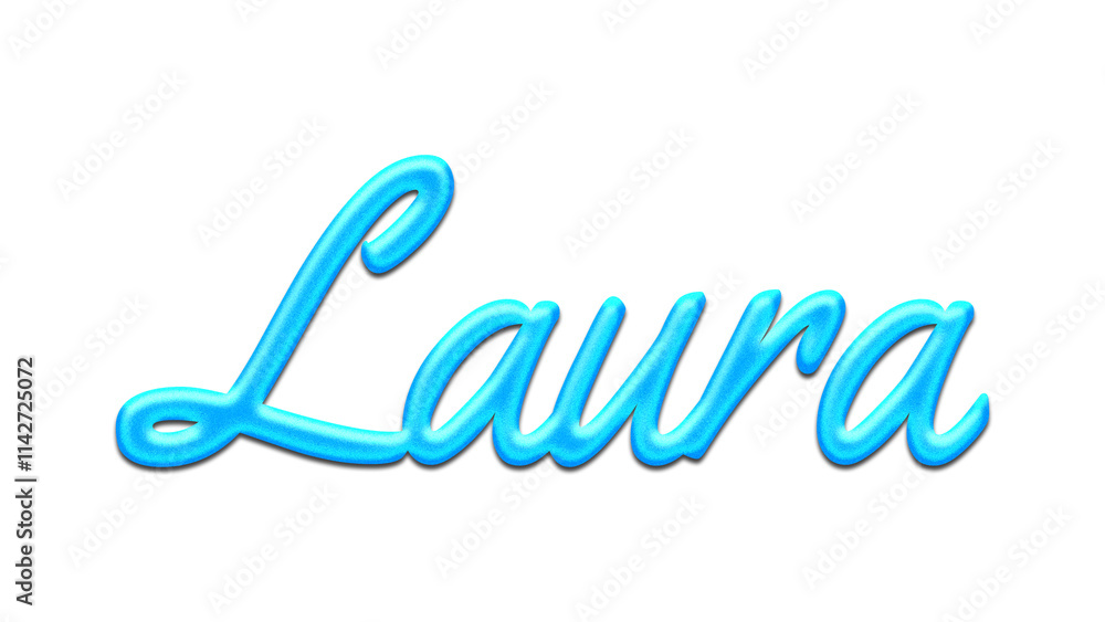 Glowing blue effect of name Laura on white background. Glowing blue effect of name Laura on white background.