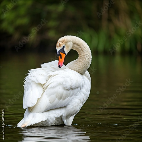 swan on the water