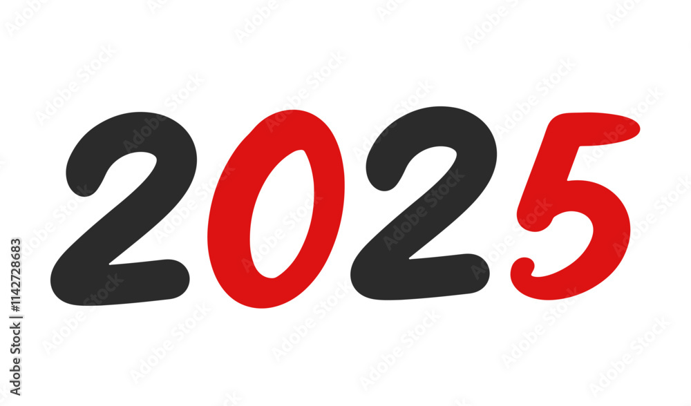 New Year 2025 Hand Lettering Banner Vector Numbers New Year 2025 Hand Lettering Banner Vector Numbers