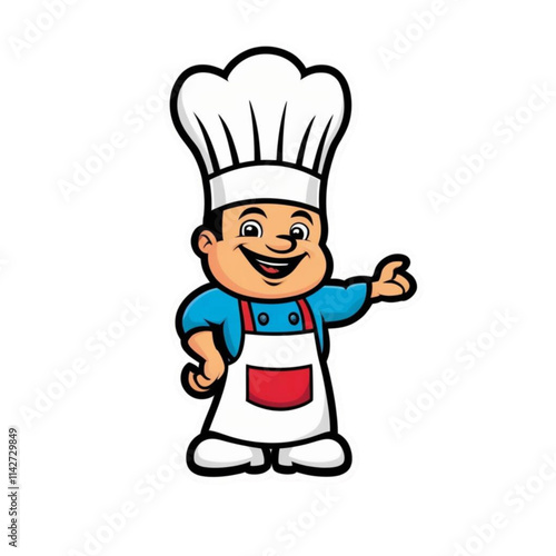 chef with a tray logo mascot