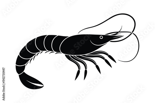 shrimp vector silhouette, shrimp icon vector, Sea lobster. EPS File