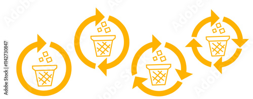 Circle Arrow icons set vector illustration, refresh, reload, Set of rotating circle arrows, different circular arrows isolated, recycling sign, arrow clock rotating symbol, arrow sign