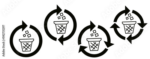 Circle Arrow icons set vector illustration, refresh, reload, Set of rotating circle arrows, different circular arrows isolated, recycling sign, arrow clock rotating symbol, arrow sign