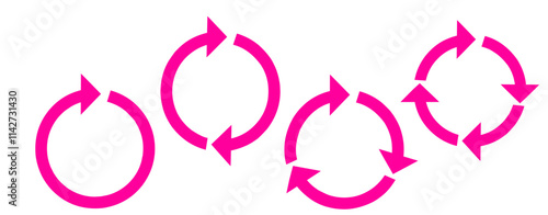 Circle Arrow icons set vector illustration, refresh, reload, Set of rotating circle arrows, different circular arrows isolated, recycling sign, arrow clock rotating symbol, arrow sign