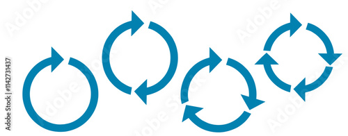 Circle Arrow icons set vector illustration, refresh, reload, Set of rotating circle arrows, different circular arrows isolated, recycling sign, arrow clock rotating symbol, arrow sign